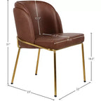 Meridian Furniture, Sedia da pranzo Jagger in pelle vegana, set da 2