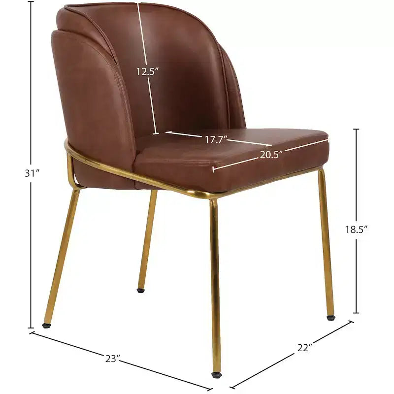 Meridian Furniture, Sedia da pranzo Jagger in pelle vegana, set da 2