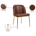 Meridian Furniture, Sedia da pranzo Jagger in pelle vegana, set da 2