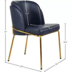 Meridian Furniture, Sedia da pranzo Jagger in pelle vegana, set da 2