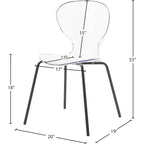 Meridian Furniture, Sedia da pranzo Clarion Nera Opaca, Set da 2