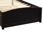 Letto a piattaforma singolo con letto estraibile, color espresso