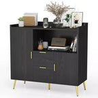 Mobile da Cucina a Microonde da 40 pollici, Credenza a Buffet, Mobile Contenitore, Mobile Bar per Caffè con Ripiani Regolabili, 2 Cassetti e 2 Ante, per la Casa