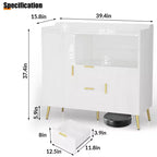 Mobile da Cucina a Microonde da 40 pollici, Credenza a Buffet, Mobile Contenitore, Mobile Bar per Caffè con Ripiani Regolabili, 2 Cassetti e 2 Ante, per la Casa