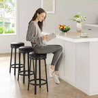 Set di 2 Sgabelli da Bar Girevoli da 76 cm con Struttura in Ferro, Seduta in MDF, Girevole a 360 Gradi, Costruzione Durevole e Design Moderno