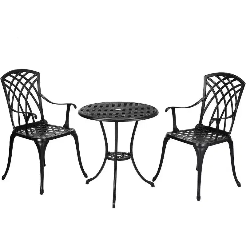 Acekool Outdoor Bistro Set - 3-Piece Cast Aluminum Table & Chairs