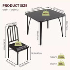 Set Tavolo da Pranzo in Vetro, Tavolo e Sedie da Cucina con Design Smussato, Set Tavolo da Pranzo a 3/5 Pezzi con Sedute Imbottite