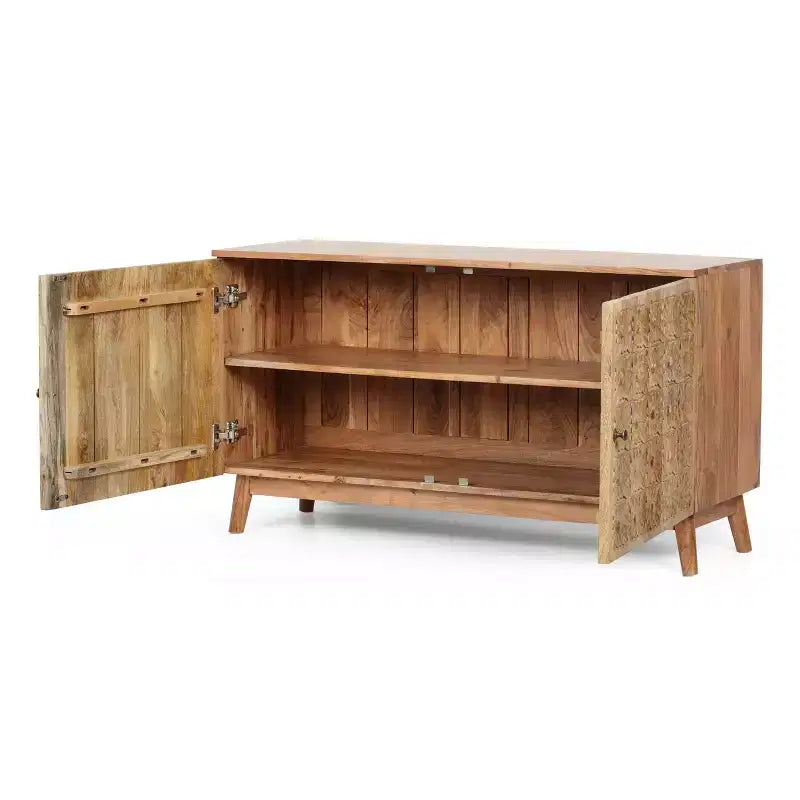 Christopher Knight Home Grimsley, Credenza/Mobile Contenitore in Legno di Acacia con Ripiani e 2 Ante