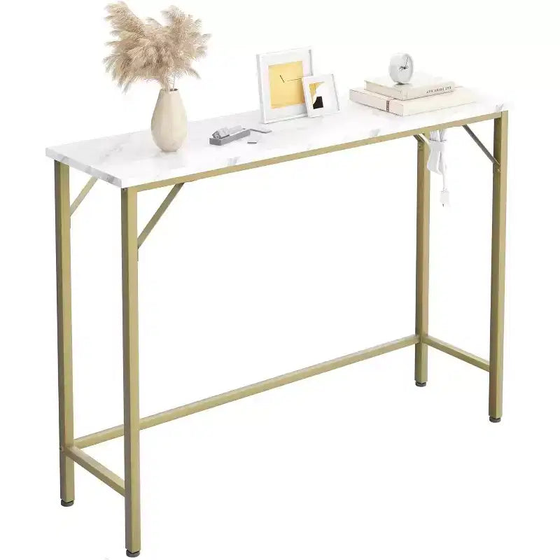 Acekool Tavolino consolle moderno con caricabatterie integrato, tavolo da ingresso, tavolino da divano con USB/prese