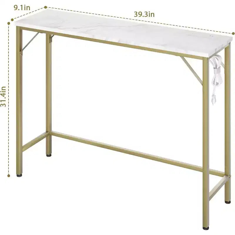 Acekool Tavolino consolle moderno con caricabatterie integrato, tavolo da ingresso, tavolino da divano con USB/prese