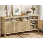 Madia credenza scanalata da 65,8 pollici con 4 ante, mobile contenitore moderno per cucina, sala da pranzo, soggiorno, ingresso