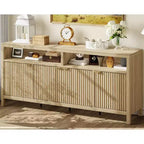 Madia credenza scanalata da 65,8 pollici con 4 ante, mobile contenitore moderno per cucina, sala da pranzo, soggiorno, ingresso
