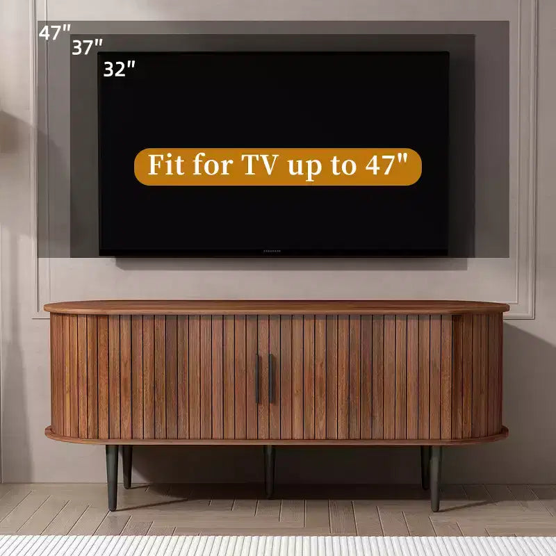 Mobile TV GDFStudio Fennik in Legno, Stile Moderno di Metà Secolo con Anta Scorrevole