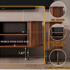 Mobile TV GDFStudio Fennik in Legno, Stile Moderno di Metà Secolo con Anta Scorrevole