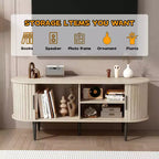 Mobile TV GDFStudio Fennik in Legno, Stile Moderno di Metà Secolo con Anta Scorrevole