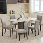 Acekool Sedie da Pranzo Imbottite Set da 2, con Borchie Decorative, Robuste Gambe in Legno, Sedie d'Accento in Tessuto per Sala da Pranzo e Cucina