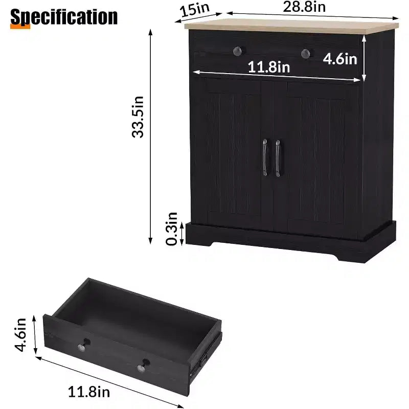 Credenza a buffet con contenitore, mobile contenitore con anta e ripiano regolabile, tavolino consolle moderno da bar