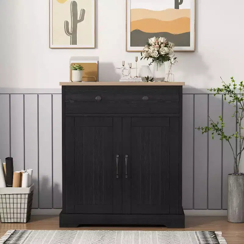 Credenza a buffet con contenitore, mobile contenitore con anta e ripiano regolabile, tavolino consolle moderno da bar