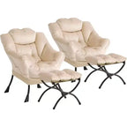 Set da 2 Poltrone Lounge Acekool con Ottomano - Poltrona Relax Moderna con Tasca Laterale, Schienale e Poggiapiedi di Supporto