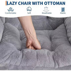 Set da 2 Poltrone Lounge Acekool con Ottomano - Poltrona Relax Moderna con Tasca Laterale, Schienale e Poggiapiedi di Supporto