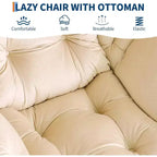 Set da 2 Poltrone Lounge Acekool con Ottomano - Poltrona Relax Moderna con Tasca Laterale, Schienale e Poggiapiedi di Supporto