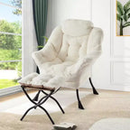 Set da 2 Poltrone Lounge Acekool con Ottomano - Poltrona Relax Moderna con Tasca Laterale, Schienale e Poggiapiedi di Supporto
