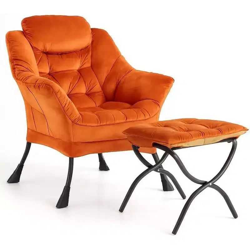 Set da 2 Poltrone Lounge Acekool con Ottomano - Poltrona Relax Moderna con Tasca Laterale, Schienale e Poggiapiedi di Supporto
