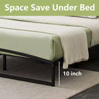 Telaio Letto Basso, Telaio Letto a Piattaforma in Metallo Misura California King da 6 Pollici con Design ad Arco, Telaio Letto Robusto, Nessuna Rete a Molle Necessaria, Nero