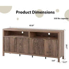 65.8 Credenza a Buffe Scanalata, Mobile Contenitore a 4 Ante per Sala da Pranzo/Soggiorno