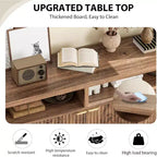 65.8 Credenza a Buffe Scanalata, Mobile Contenitore a 4 Ante per Sala da Pranzo/Soggiorno