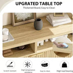 65.8 Credenza a Buffe Scanalata, Mobile Contenitore a 4 Ante per Sala da Pranzo/Soggiorno