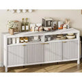 65.8 Fluted Sideboard Buffet Cabinet, 4-Door Storage for Dining/Living Room