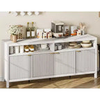 65.8 Fluted Sideboard Buffet Cabinet, 4-Door Storage for Dining/Living Room