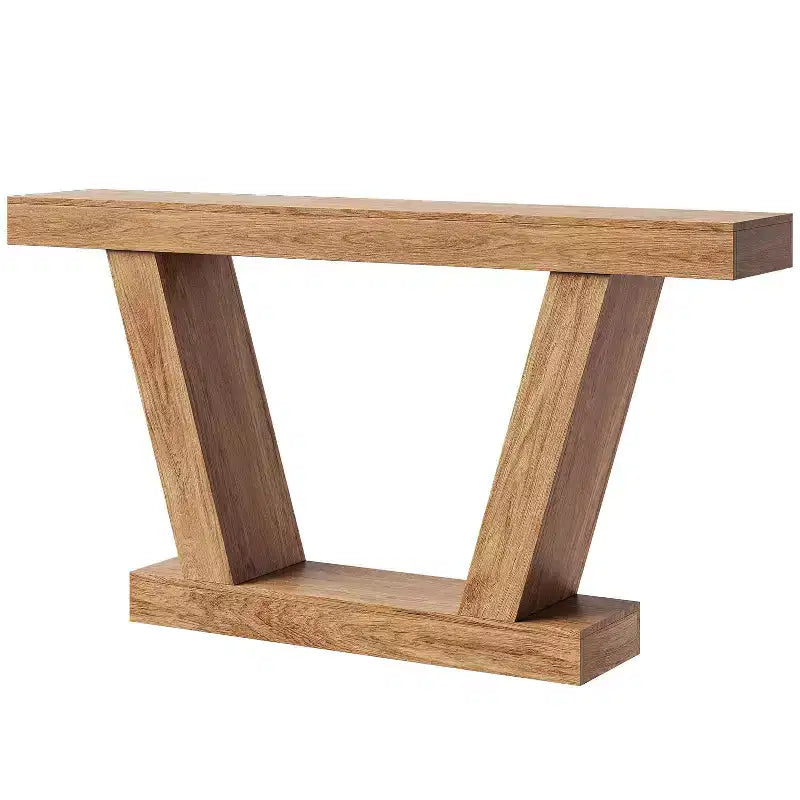 Tavolo Consolle da Divano, Tavolino Stretto in Stile Rustico a 2 Livelli Dietro il Divano, Extra-Lungo, Tavolo d'Appoggio per Ingresso, Foyer, Salotto