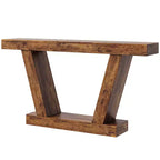 Tavolo Consolle da Divano, Tavolino Stretto in Stile Rustico a 2 Livelli Dietro il Divano, Extra-Lungo, Tavolo d'Appoggio per Ingresso, Foyer, Salotto
