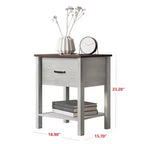 Comodino Home Design Sana, rovere bianco