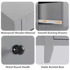 Comò a 5 cassetti GustoWave, organizer in legno con cassetti per camera da letto, soggiorno, ingresso, grigio