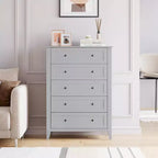 Comò a 5 cassetti GustoWave, organizer in legno con cassetti per camera da letto, soggiorno, ingresso, grigio