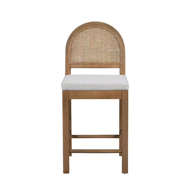 Sgabelli da bancone imbottiti Christopher Knight Home Kinich Boho in rattan e legno di gomma (set da 2)