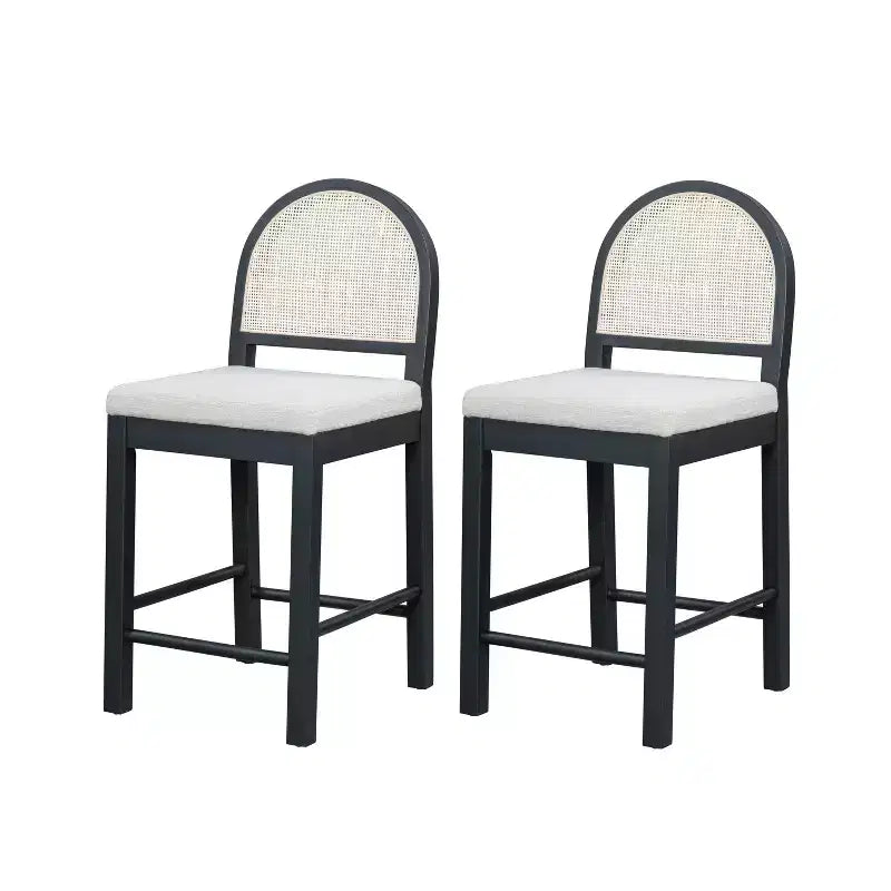 Sgabelli da bancone imbottiti Christopher Knight Home Kinich Boho in rattan e legno di gomma (set da 2)