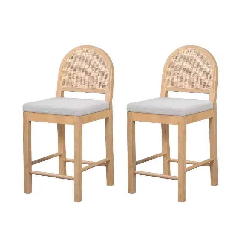 Sgabelli da bancone imbottiti Christopher Knight Home Kinich Boho in rattan e legno di gomma (set da 2)