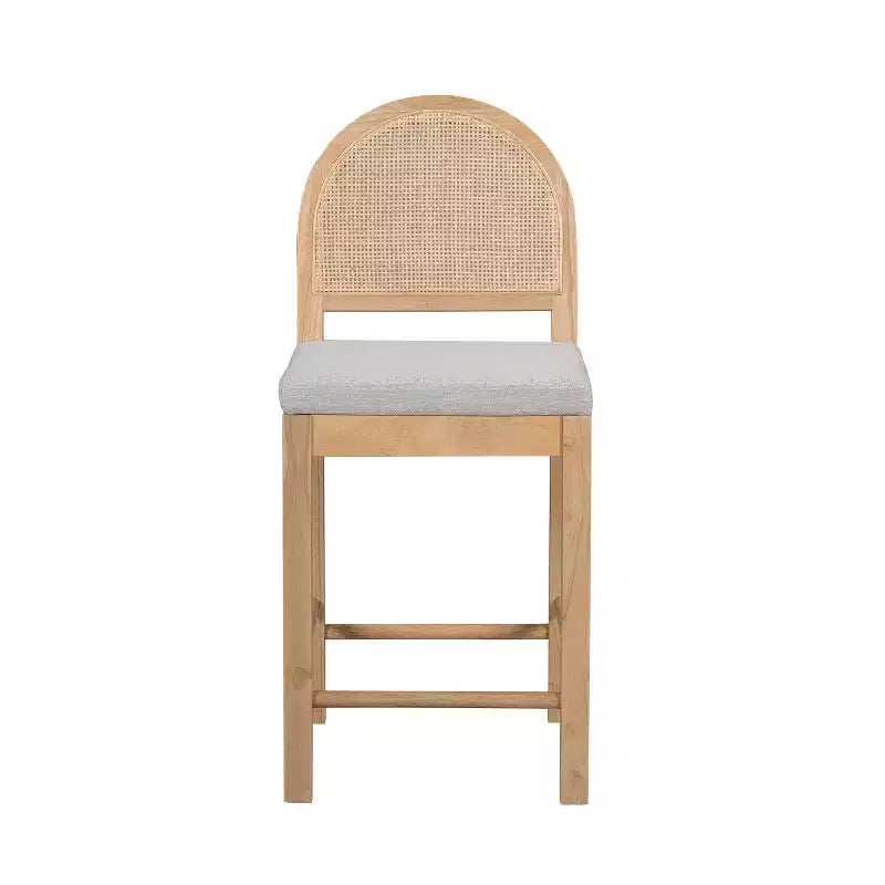 Sgabelli da bancone imbottiti Christopher Knight Home Kinich Boho in rattan e legno di gomma (set da 2)