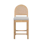Sgabelli da bancone imbottiti Christopher Knight Home Kinich Boho in rattan e legno di gomma (set da 2)