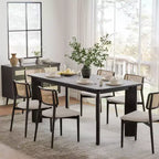 PexFix 67 x 33.5 Tavolo da pranzo in legno massello nero stile rustico, piano quadrato in legno per sale da pranzo moderne e riunioni di famiglia