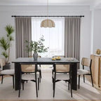 PexFix 67 x 33.5 Tavolo da pranzo in legno massello nero stile rustico, piano quadrato in legno per sale da pranzo moderne e riunioni di famiglia