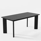 PexFix 67 x 33.5 Tavolo da pranzo in legno massello nero stile rustico, piano quadrato in legno per sale da pranzo moderne e riunioni di famiglia