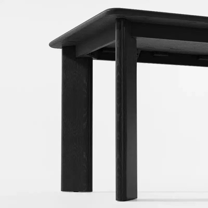 PexFix 67 x 33.5 Tavolo da pranzo in legno massello nero stile rustico, piano quadrato in legno per sale da pranzo moderne e riunioni di famiglia