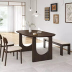 PexFix 67 x 33.5 Tavolo da pranzo in legno massello di noce Tavoli da cucina ovali con gambe ad arco Moderno per sala da pranzo