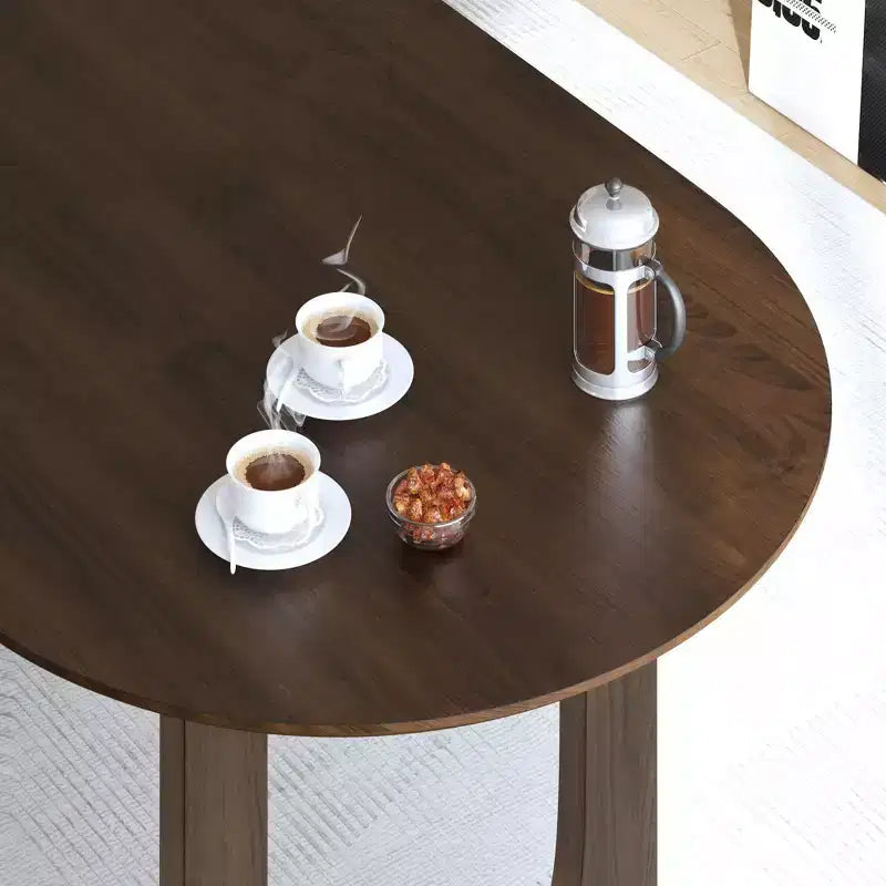 PexFix 67 x 33.5 Tavolo da pranzo in legno massello di noce Tavoli da cucina ovali con gambe ad arco Moderno per sala da pranzo
