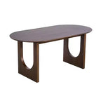 PexFix 67 x 33.5 Tavolo da pranzo in legno massello di noce Tavoli da cucina ovali con gambe ad arco Moderno per sala da pranzo